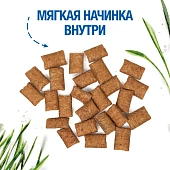 Лакомство Monge Gift Hairball для кошек "Хрустящие подушечки с начинкой" с лососем и кошачьей мятой для вывода шерсти