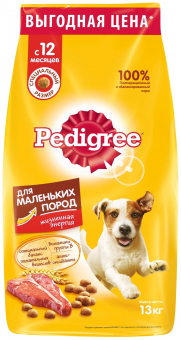 Корм Pedigree для взрослых собак малых пород с говядиной