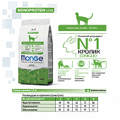 Сухой Корм Monge Cat Speciality Line Monoprotein Adult для взрослых кошек, из кролика
