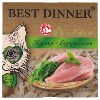 Ламистеры Best Dinner Holistic для стерилизованных кошек мясные волокна в желе с курицей и водорослями