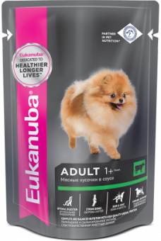 Eukanuba Adult All Breed влажный рацион с говядиной в соусе для взрослых собак