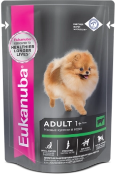 Eukanuba Adult All Breed влажный рацион с говядиной в соусе для взрослых собак