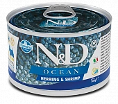 Консервы Farmina N&D Adult Mini Dog Ocean Herring&Shrimp для собак мелких пород с сельдью и креветками Консервы Farmina N&D Adult Mini Dog Ocean Herring&Shrimp для собак мелких пород с сельдью и креветками