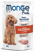 Паучи Monge Dog Fresh для взрослых собак паштет с кусочками индейки
