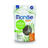 Лакомство Monge Gift Hairball для кошек "Хрустящие подушечки с начинкой" с лососем и кошачьей мятой для вывода шерсти Лакомство Monge Gift Hairball для кошек "Хрустящие подушечки с начинкой" с лососем и кошачьей мятой для вывода шерсти