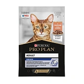 Влажный корм PRO PLAN® Nutri Savour® для взрослых кошек, живущих дома, с лососем в соусе, Пауч