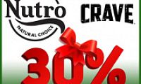 Распродажа! Скидка 30% на сухие корма для кошек и собак марки Crave и Nutro!