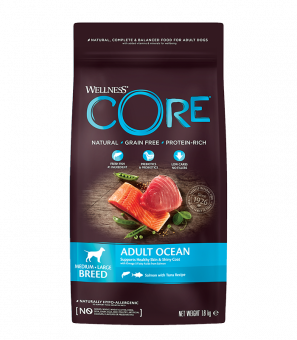 Корм Wellness Core для взрослых собак всех пород из лосося с тунцом