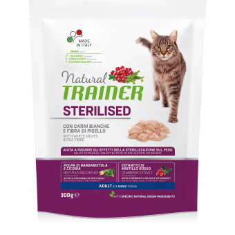 Корм Natural Trainer Cat Adult Sterilised Fresh White Meats для взрослых стерилизованных кошек со свежим белым мясом