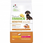 Сухой Корм Natural Trainer Sensitive Plus Puppy Mini Salmon для щенков и юниоров мелких пород с лососем (Без глютена)