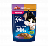 Влажный корм для кошек Felix Аппетитные кусочки, Двойная вкуснятина с ягненком и курицей в желе Влажный корм для кошек Felix Аппетитные кусочки, Двойная вкуснятина с ягненком и курицей в желе