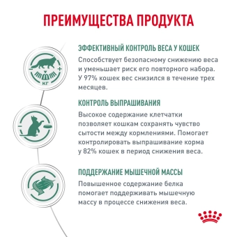 Паучи Royal Canin Satiety Weight Management для кошек, рекомендуемый для снижения веса
