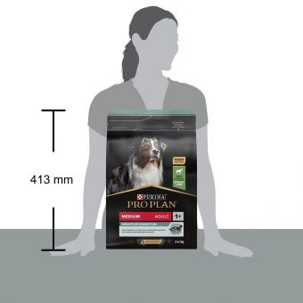 Сухой корм PRO PLAN® для взрослых собак средних пород с чувствительным пищеварением, с ягненком