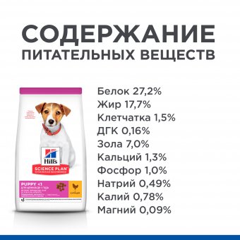 Корм Hill's Science Puppy Small&Mini Breed Chicken для щенков маленьких и миниатюрных пород с курицей