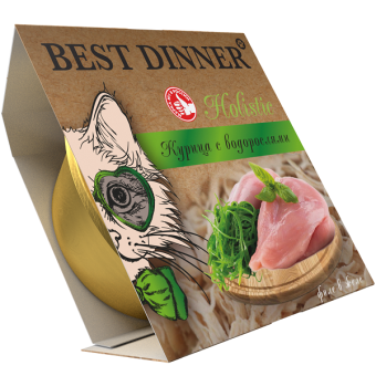 Ламистеры Best Dinner Holistic для стерилизованных кошек мясные волокна в желе с курицей и водорослями