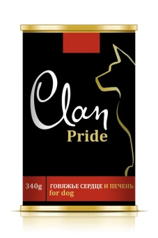 Банки Clan Pride для собак с говяжьим сердцем и печенью