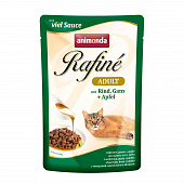 Паучи Animonda Rafiné Soupé Adult для кошек. Коктейль из говядины, мяса гуся и яблок