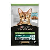 Влажный корм PRO PLAN® Nutri Savour для стерилизованных кошек и кастрированных котов, с океанической рыбой в соусе, Пауч