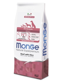 Корм Monge Dog Speciality Line Mono Beef and Rice монопротеиновый для взрослых собак всех пород из говядины с рисом