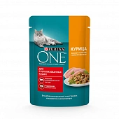 Паучи Purina One Sterilised Cat для стерилизованных кошек с курицей и зелёным горошком