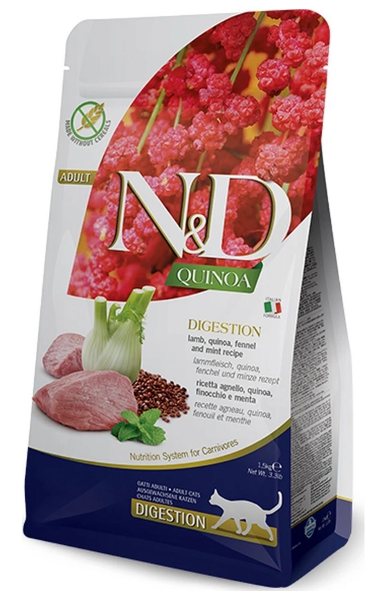 Корм Farmina N&D Adult Grain Free Quinoa Digestion Lamb для кошек с ягненком и киноа...