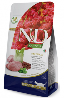Корм Farmina N&D Adult Grain Free Quinoa Digestion Lamb для кошек с ягненком и киноа при ЖКТ