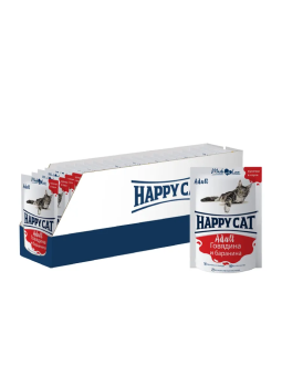 Паучи Happy Cat для кошек с говядиной и бараниной в соусе