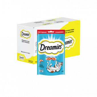 Лакомство Dreamies для кошек с лососем