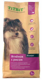 Корм Titbit для собак средних пород с ягненком и рисом