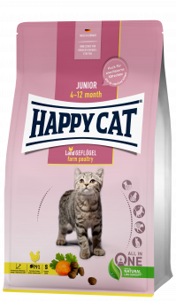 Корм Happy Cat Junior для подрастающих котят с домашней птицей
