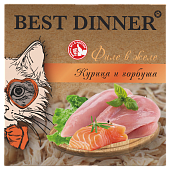 Ламистеры Best Dinner Holistic для стерилизованных кошек мясные волокна в желе с курицей и горбушей