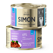 Банки Simon для взрослых кошек паштет с лососем и яблоком