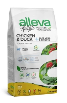 Корм Alleva Holistic Puppy Chicken & Duck Medium для щенков средних пород с курицей, уткой, алоэ вера и женьшенем