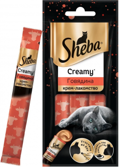 Крем-лакомство Sheba Creamy для кошек с говядиной