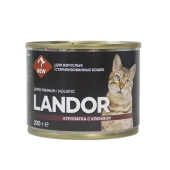 Консервы Landor Cat для стерилизованных кошек с куропаткой и клюквой