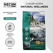 Сухой Корм Necon Natural Wellness Salmon & Rice для взрослых кошек и котов с лососем и рисом