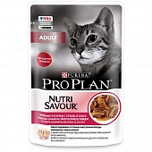 Влажный корм Pro Plan Nutri Savour для взрослых кошек, нежные кусочки с уткой, в соусе