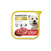 Упаковка ламистеров Мираторг Selection для мелких пород паштет с говядиной
