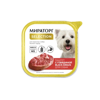 Упаковка ламистеров Мираторг Selection для мелких пород паштет с говядиной