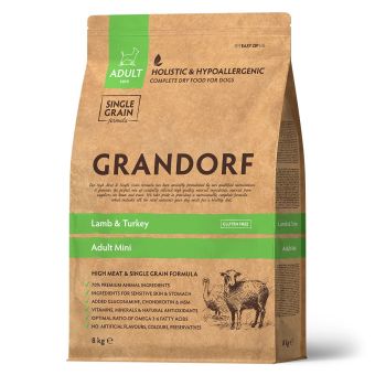Корм Grandorf Adult Dog Lamb&Turkey Mini для собак мини пород с ягнёнком и индейкой, низкозерновой