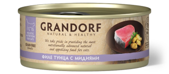 Консервы Grandorf Adult Cat Tuna With Mussel In Broth для кошек филе тунца с мидиями