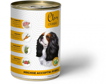 Банки Clan Classic паштет для собак мясное ассорти с рубцом