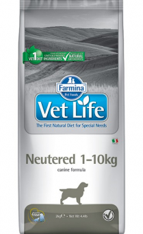 Корм Farmina Vet Life Neutered для кастрированных и стерилизованных собак весом до 10 кг