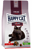 Сухой Корм Happy Cat Sterilised Voralpen-Rind для стерилизованных кошек и кастрированных котов с говядиной