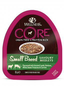 Ламистеры Wellness Core Small Breed для собак мини пород из баранины с олениной, белым сладким картофелем и морковью