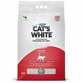 Комкующийся наполнитель Cat's White Natural для кошачьего туалета натуральный без ароматизатора