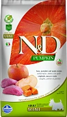 Сухой Корм Farmina N&D Adult Grain Free Mini беззерновой для собак мелких пород, кабан, яблоко и тыква Сухой Корм Farmina N&D Adult Grain Free Mini беззерновой для собак мелких пород, кабан, яблоко и тыква
