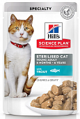 Паучи Hill's Sterilised with Trout для стерилизованных кошек и котов с форелью до 6 лет