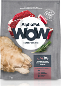 Корм Alphapet WOW для взрослых собак крупных пород с говядиной и сердцем
