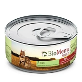 Банки BioMenu adult cat для кошек мясной паштет с языком 95% мясо Банки BioMenu adult cat для кошек мясной паштет с языком 95% мясо